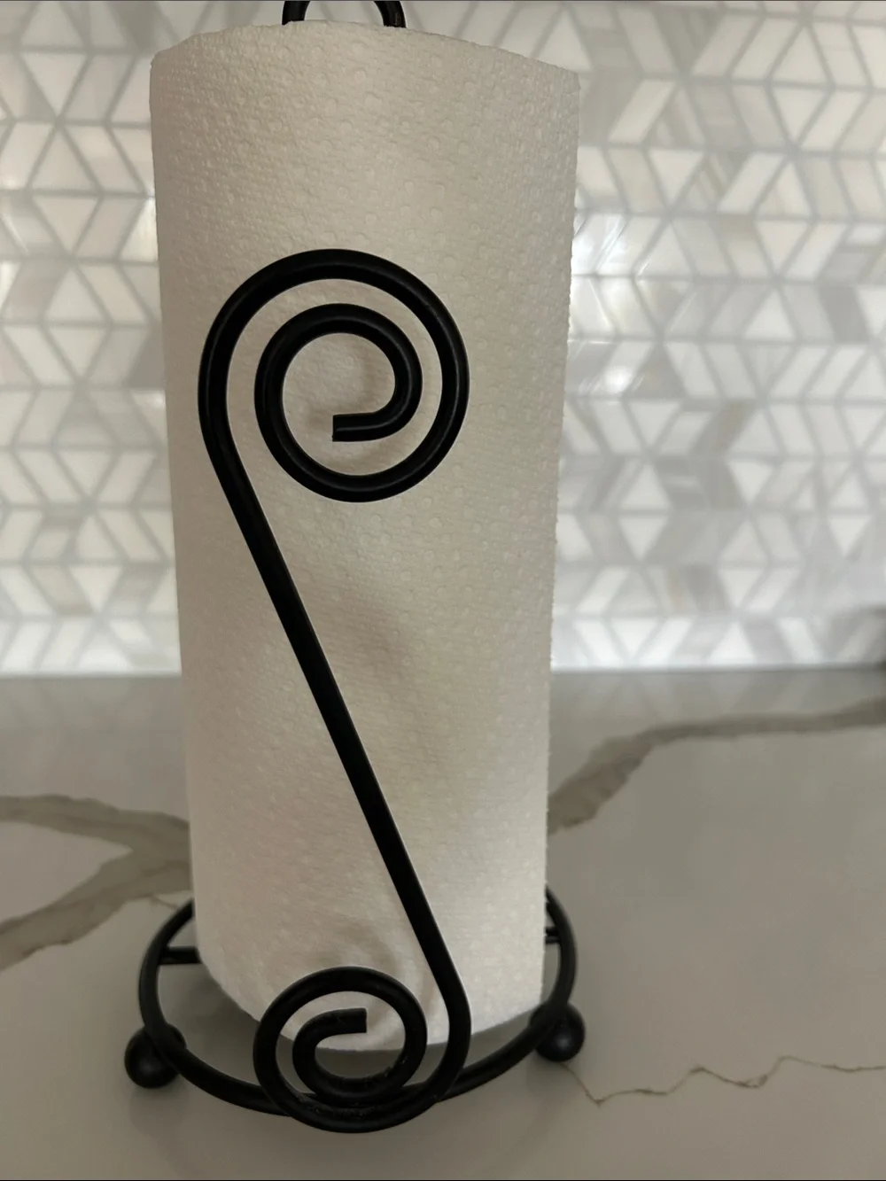 Black Decorative Metal Paper Towel Holder